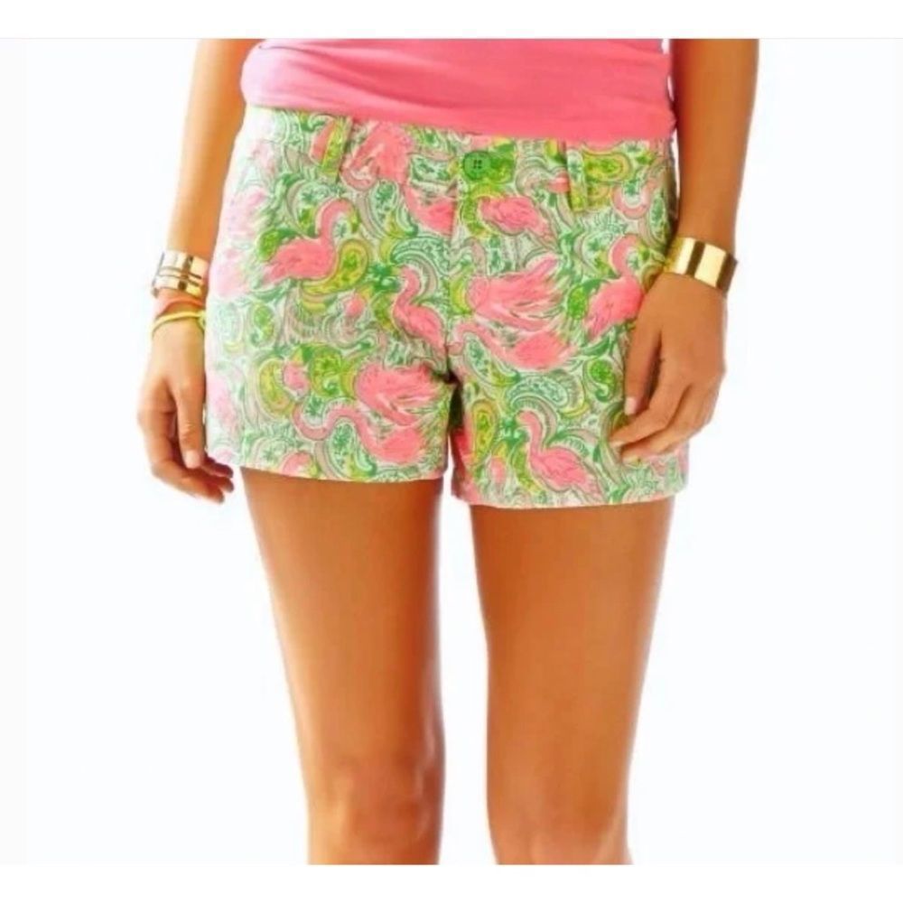 Lilly Pulitzer Pink Green Paisley Callahan Shorts Size 4